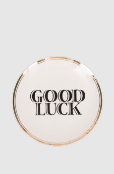 Белая фарфоровая тарелка для хлеба Good Luck