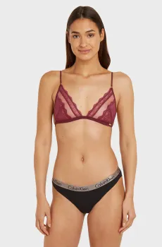 Женский бордовый бюстгальтер UNLINED TRIANGLE Бордовый XS Calvin Klein 000QF7498E
