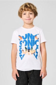 Бавовняна футболка з принтом Sonic the Hedgehog - білий