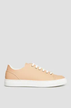 Женские персиковые кожаные сникерcы Оранжевый 37 Baldinini 198055;87