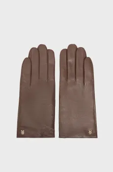 Женские коричневые кожаные перчатки ELEVATED Коричневый M-L Tommy Hilfiger AW0AW18586