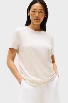 Женская бежевая футболка REG CORP LOGO Бежевый XS Tommy Hilfiger WW0WW40276