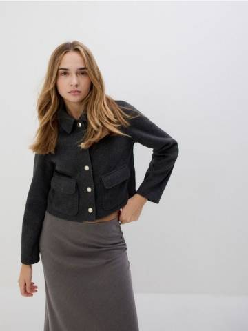 Reserved - Куртка boxy fit - чорний - 3219D-99X Reserved - Куртка boxy fit - чорний - 3219D-99X