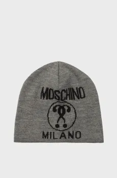 Женская серая шерстяная шапка Серый ONESIZE Moschino 60016 - M5146