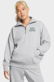 Женская светло-серая спортивная кофта UA Icon HWT Terry OS HZ Серый M Under Armour 1386495-011
