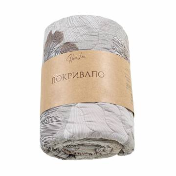 Стеганое покрывало Home Line Гинкго билоба, бежевое, 160*210 см  (194735)