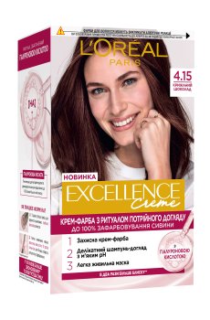 Уценка! Крем-краска для волос LOreal Paris Excellence Creme с тройным уходом, 4.15 Ледяной шоколад, 192 мл