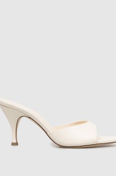 Бежевые кожаные мюли Samia