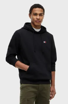 Мужское черное худи REG BADGE HOODIE EXT Черный S Tommy Jeans DM0DM21922