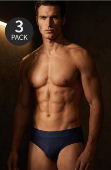 Бавовняні трусики, 3 пари - темно-синій