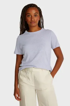 Женская сиреневая льняная футболка RELAXED Сиреневый S Calvin Klein K20K208248
