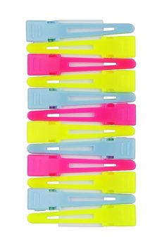 Проборные зажимы для волос Cosmo Shop пластиковые, цветные, длина 40 мм, 12 шт (CS8012)