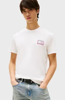 Мужская белая футболка SLIM POP COLOR FLAG Белый XXL Tommy Jeans DM0DM21577