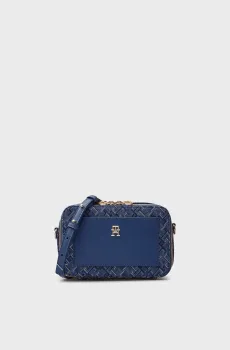 Женская синяя сумка с узором TH DISTINCT CAMERA BAG MONO Синий ONESIZE Tommy Hilfiger AW0AW16710
