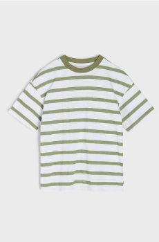 Бавовняна футболка в смужку - білий