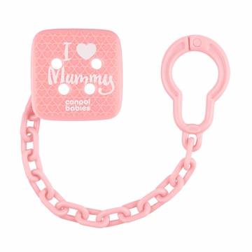 Цепочка для пустышки Canpol Babies I Love Mummy розовая, с рождения (2/434) Цепочка для пустышки Canpol Babies I Love Mummy розовая, с рождения (2/434)