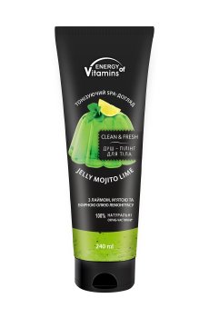 Душ-пилинг для тела ENERGY of Vitamins Jelly Mojito Lime, с лаймом, мятой и эфирным маслом лемонграсса, 240 мл