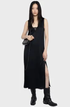 Женское черное платье Renzo Черный XS ZADIG&VOLTAIRE WWDR02668_BLACKFW26