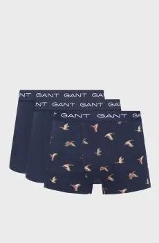 Мужские темно-синие боксеры (3 шт) DUCK Синий S Gant 902533043