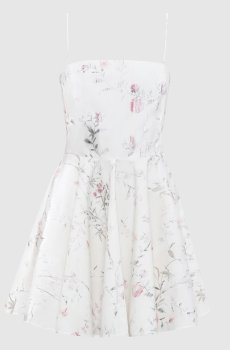 Белое платье в цветочный принт