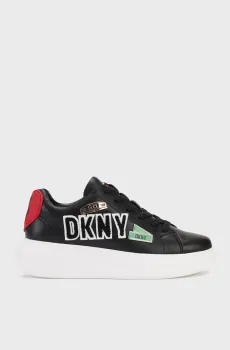 Женские черные кожаные сникерсы Черный 41 DKNY K1497456