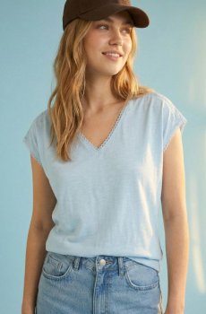 Бавовняна блузка - блакитний