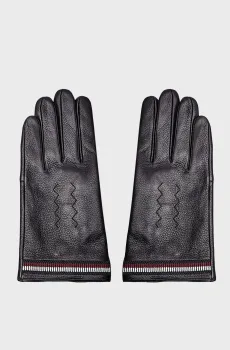 Мужские черные кожаные перчатки TH CORP LOVE LEATHER GLOVES Черный L-XL Tommy Hilfiger AM0AM12826