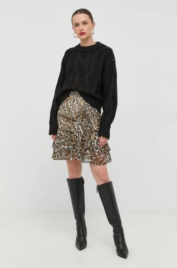 Юбка Guess цвет коричневый midi расклешённая Юбка Guess цвет коричневый midi расклешённая