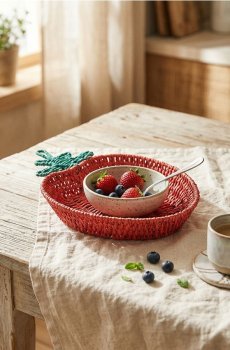 Декоративна таця - червоний