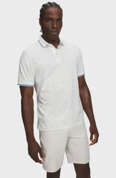 Мужское белое поло с узором UA ArmourDry Print Rib Polo-WHT Белый XL Under Armour 6009655-100