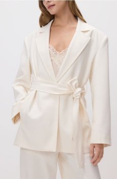Reserved - Блейзер з поясом - кремовий - 060JL-01X