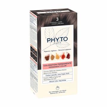 Безаммиачная крем-краска для волос Phyto PhytoColor Coloration Permanente 3 Темный шатен, 112 мл Безаммиачная крем-краска для волос Phyto PhytoColor Coloration Permanente 3 Темный шатен, 112 мл