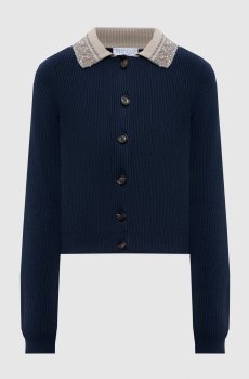 Синий кардиган с пайетками