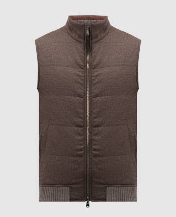 Коричневый жилет из шерсти и кашемира