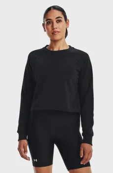 Женский черный свитшот UA Crop Terry LS BTG Черный XXL Under Armour 1378650-001