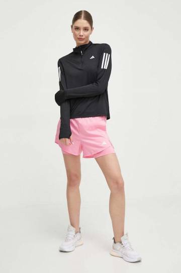 Толстовка для бега adidas Performance Own The Run цвет чёрный с принтом Толстовка для бега adidas Performance Own The Run цвет чёрный с принтом