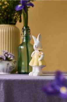 Великодня стояча декорація у формі зайця - світло-жовтий
