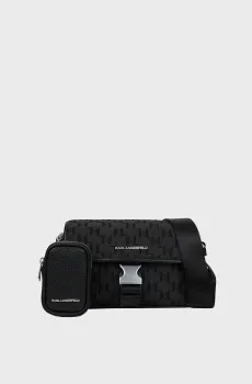 Мужская черная сумка с узором Черный ONESIZE Karl Lagerfeld B3M30294;999