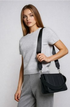Сумка з двома ремінцями - чорний