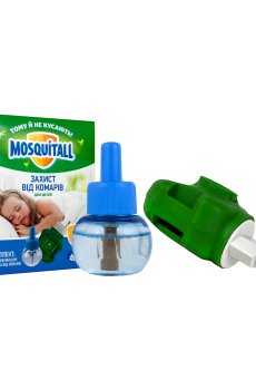 Электрофумигатор от комаров MOSQUITALL Нежная защита для детей + жидкость, 45 ночей, 30 мл