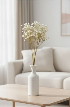 Декоративна штучна рослина - білий