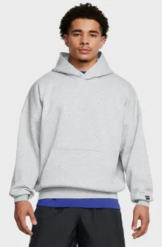 Мужское светло-серое худи UA Icon Fleece OS Hood Серый XXL Under Armour 1387779-011