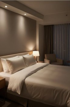 Однотонний комплект постільної білизни з сатиновим оздобленням - бежевий