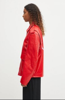 Кожаная куртка Fiorucci Cupid Print Red Leather Aviator