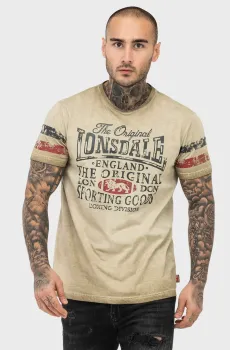 Мужская бежевая футболка SKELD Бежевый M Lonsdale 117539