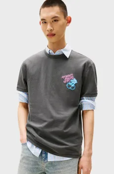 Мужская серая футболка REG NOVELTY FAIR Серый M Tommy Jeans DM0DM21829