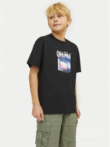Jack&Jones Junior Футболка Bushwick Blur 12263146 Чорний Relaxed Fit Jack&Jones Junior Футболка Bushwick Blur 12263146 Чорний Relaxed Fit