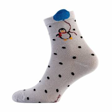 Носки женские Siela RT1312-107 Пингвин с шариком, высокие, серые, размер 39-42 Носки женские Siela RT1312-107 Пингвин с шариком, высокие, серые, размер 39-42