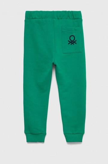 Детские хлопковые штаны United Colors of Benetton цвет чёрный однотонные Детские хлопковые штаны United Colors of Benetton цвет чёрный однотонные