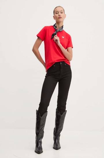 Футболка Guess Jeans женская цвет красный W4YI10 J1314 Футболка Guess Jeans женская цвет красный W4YI10 J1314